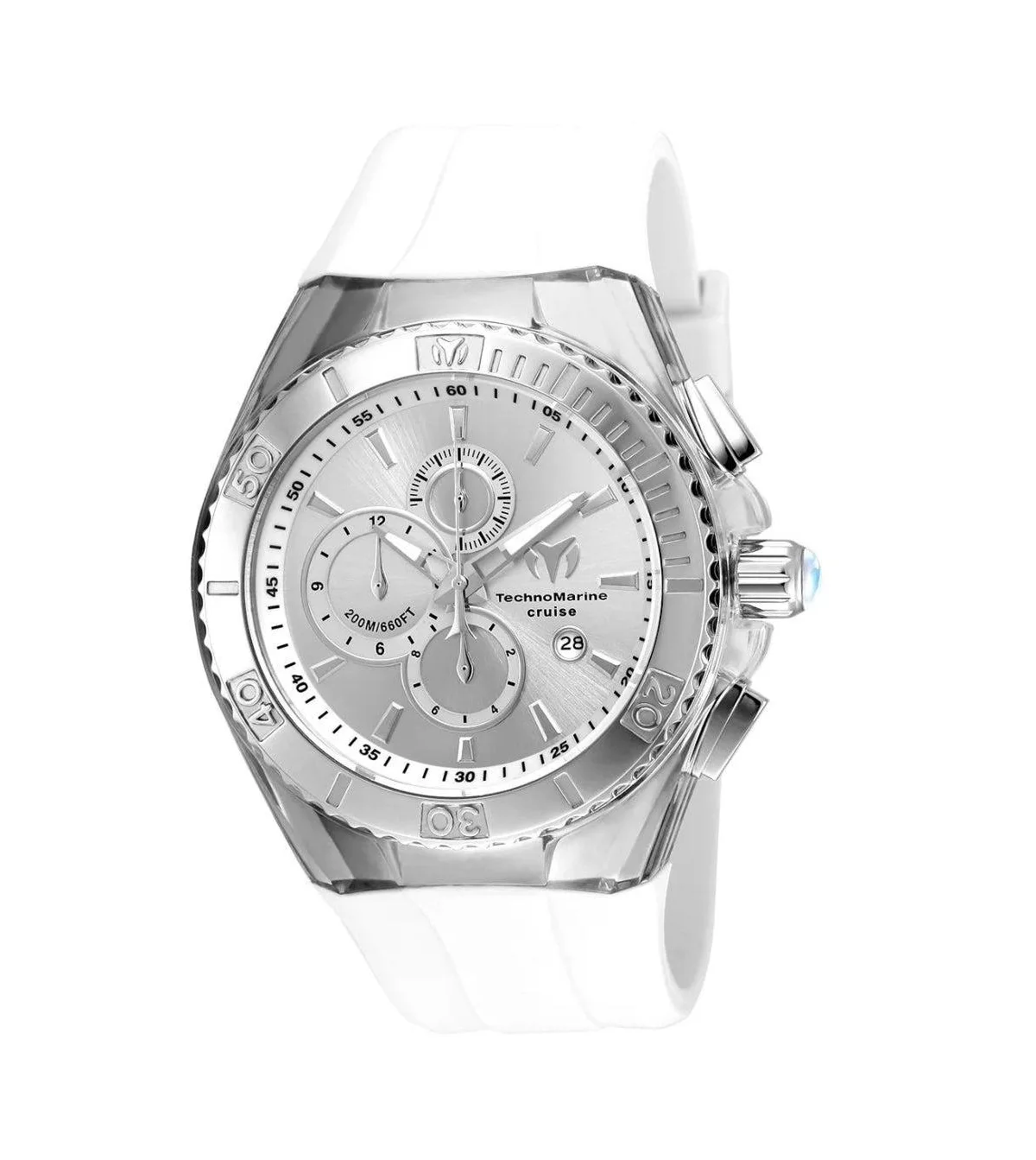 Quartz Cruise Star White Rubber Watch, 45mm by Technomarine