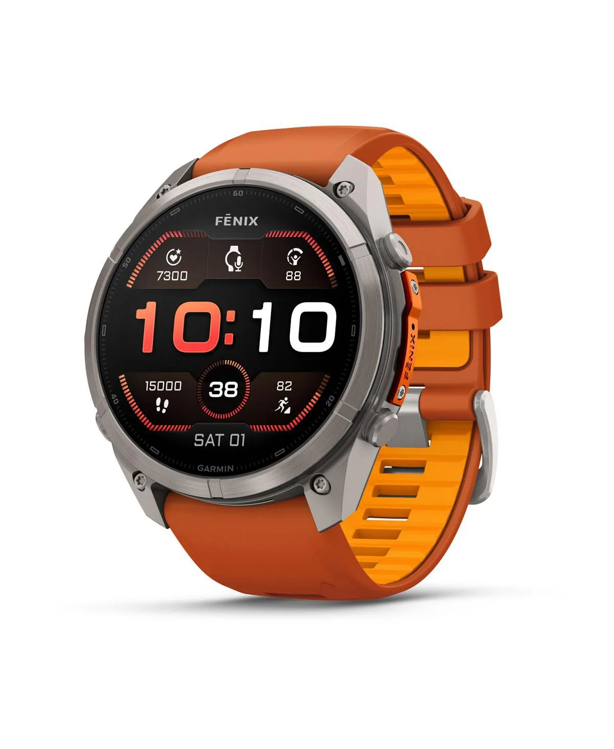 Fenix 9 Pro Outdoor Gps Smartwatch Titanium Orange Silicone, 51mm by Garmin