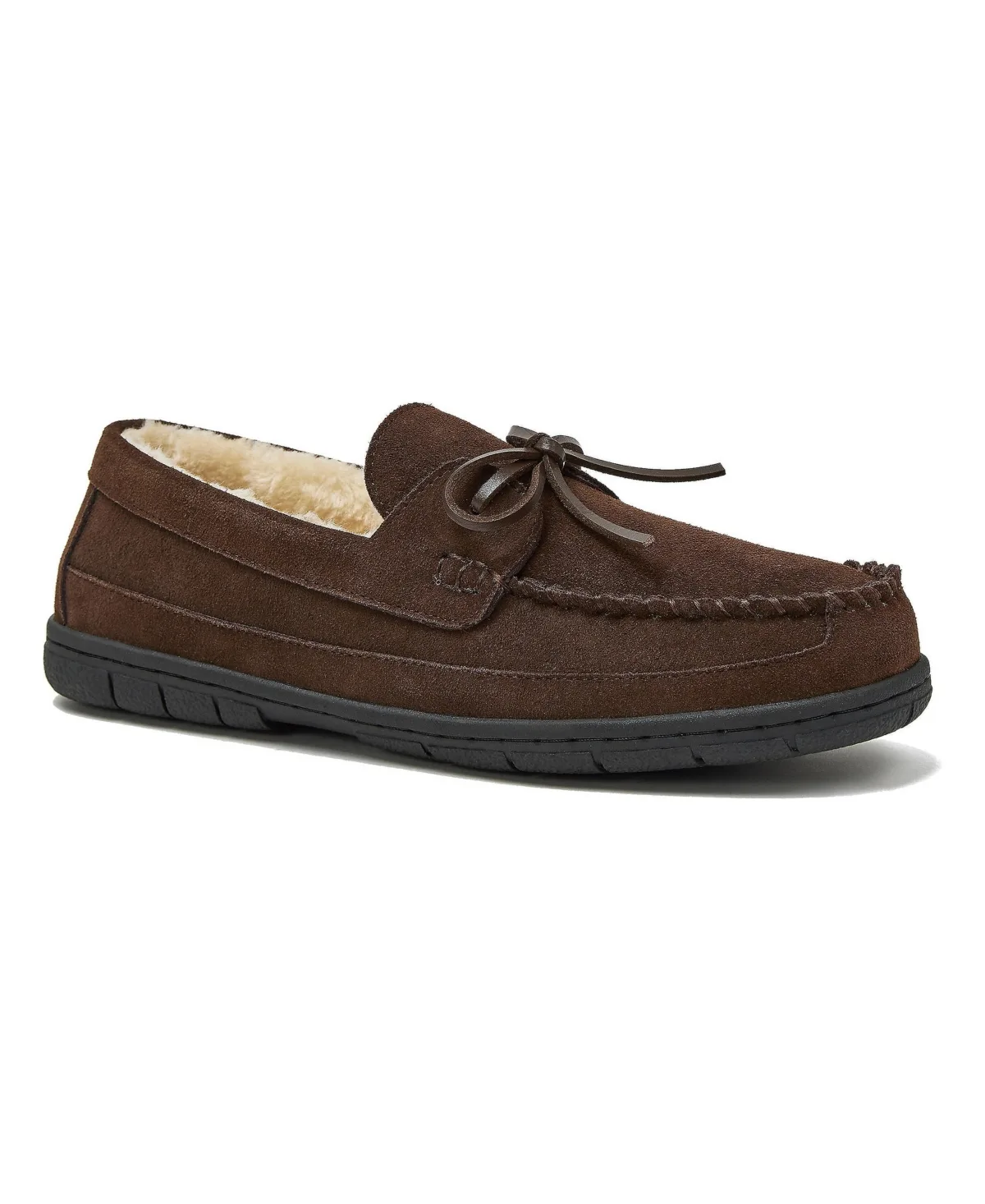Fuzzy Lined Lace Up Moccasin Slippers