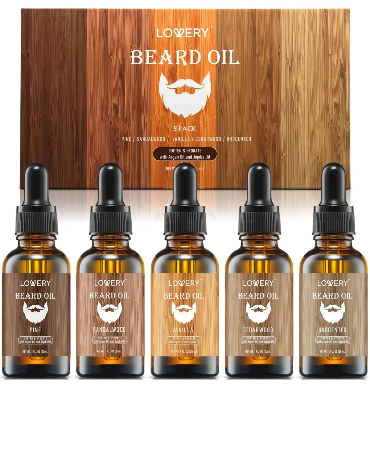 Premium Grooming Beard Kit - 5 Piece Gift Set by Lovery