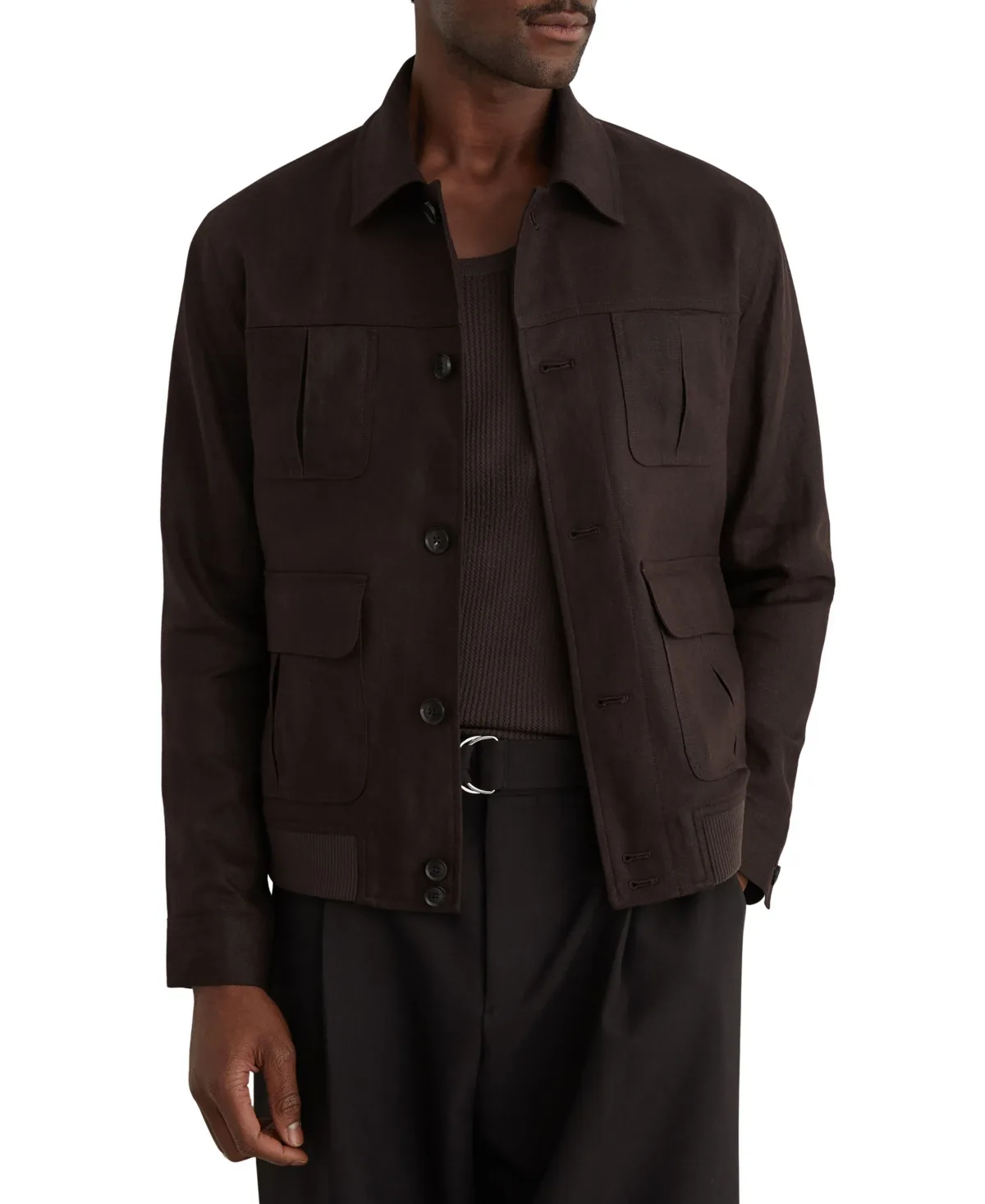 Adam Linen Four-Pocket Jacket by Reiss