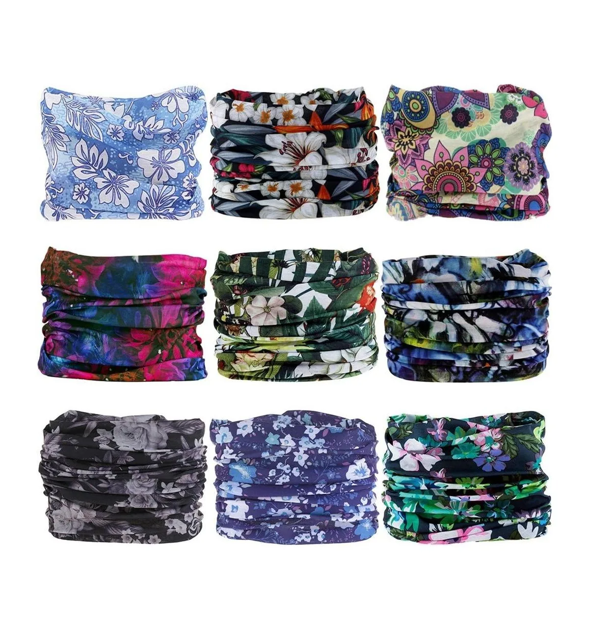 Polyester Neck Gaiter Headband Face Mask Magic Scarf Bandana - 9pc. Painting Series 2 by Sportneer