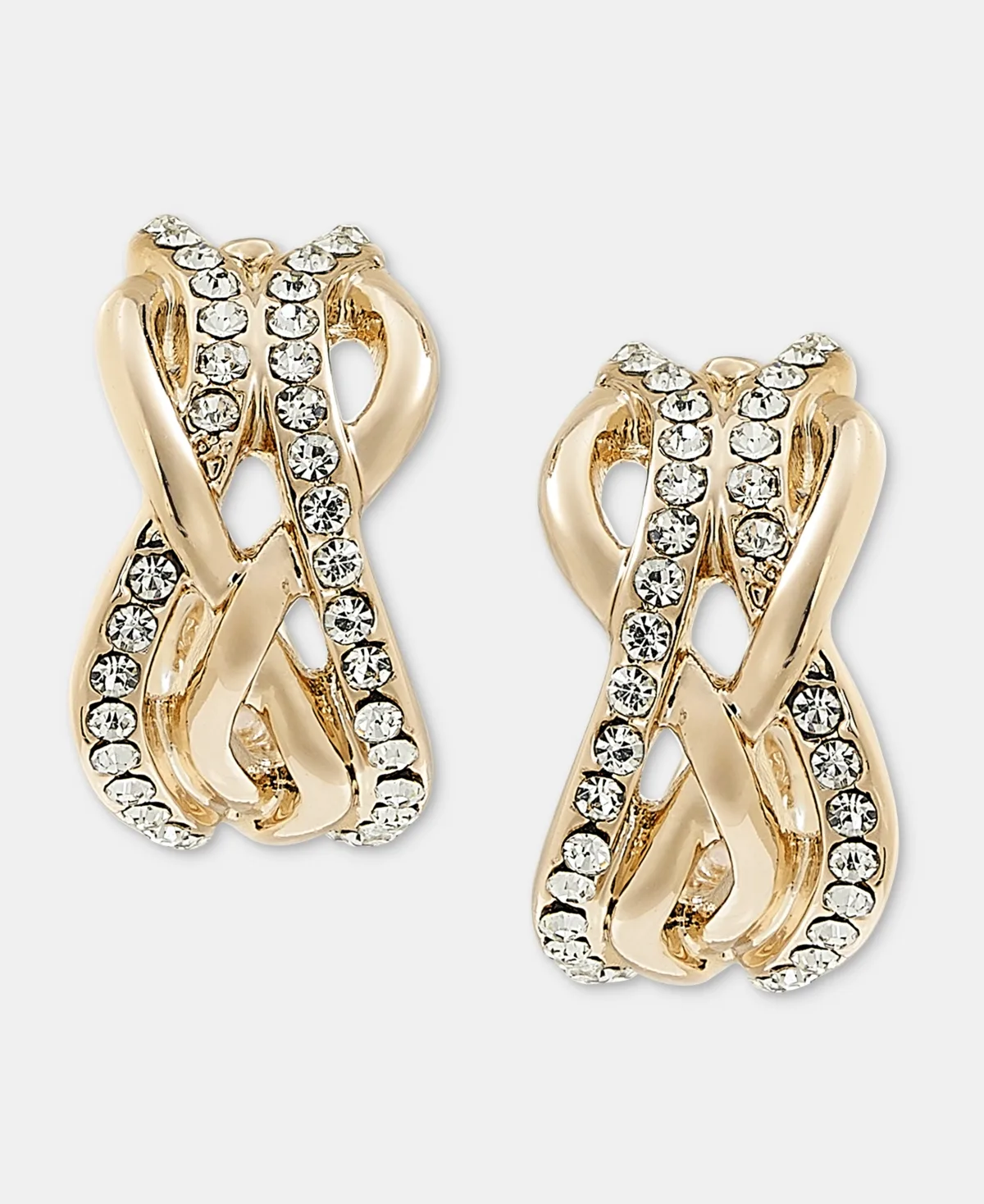 Gold-Tone 17MM Multirow Wave Hoop Earrings