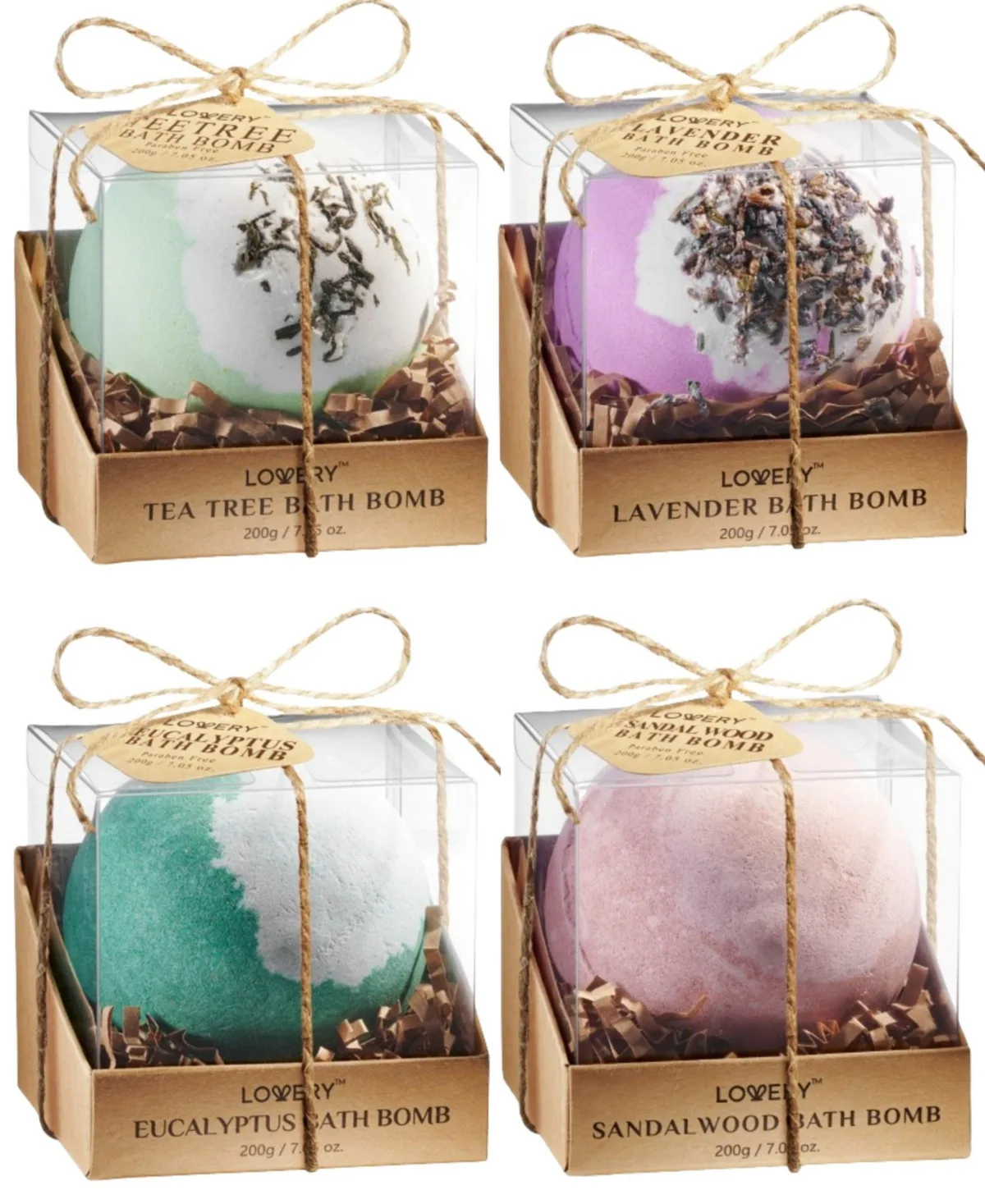 4-Piece Handmade Bath Bombs Gift Set by Lovery