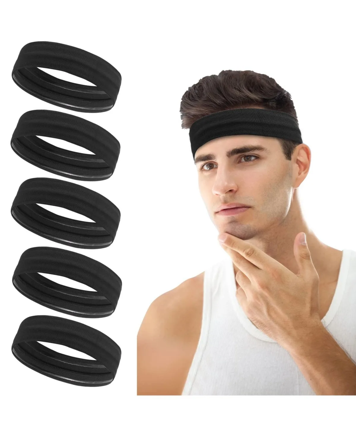 Non-Slip Running Headbands, 5-Piece Set by Peneyon