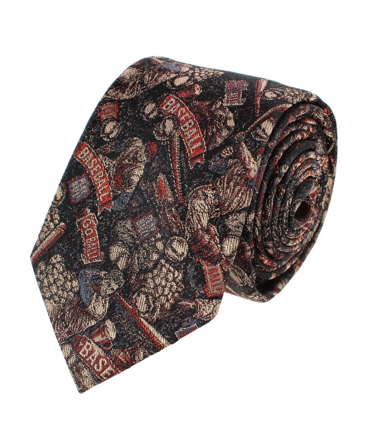 Batter Up Baseball Silk Tie by Trafalgar