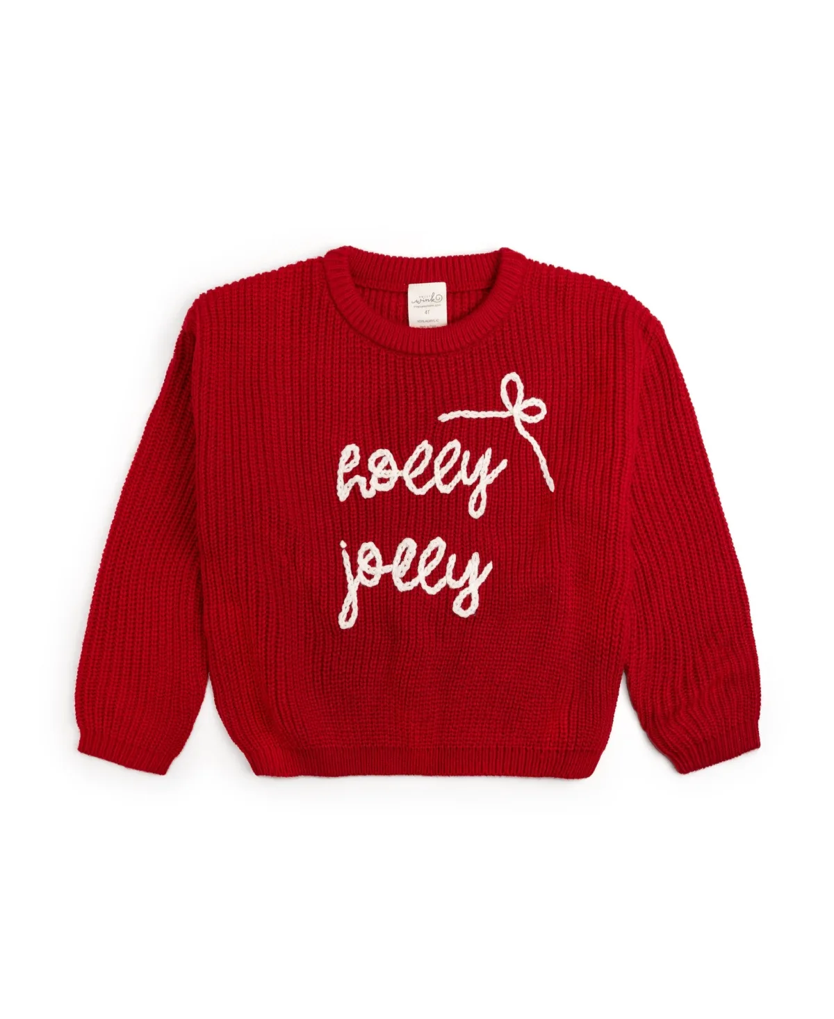 Holly Jolly Bow Christmas Knit Sweater by Sweet Wink