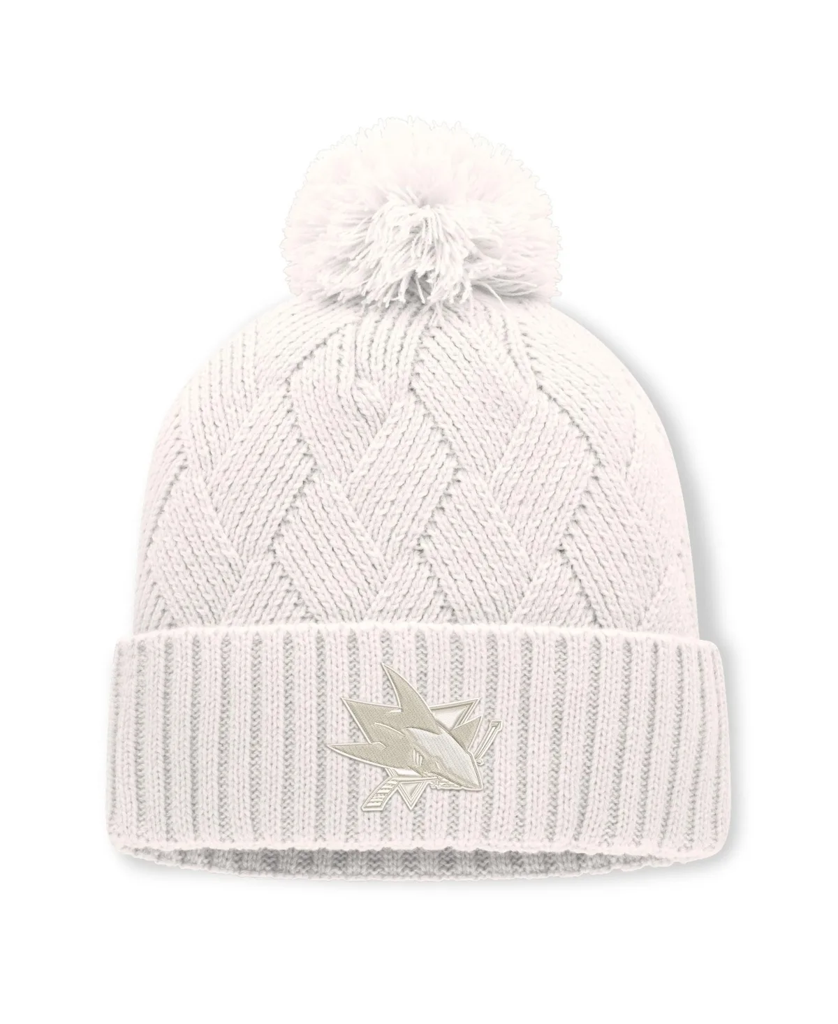 San Jose Sharks Level Up Cuffed Knit Hat with Pom by Fanatics