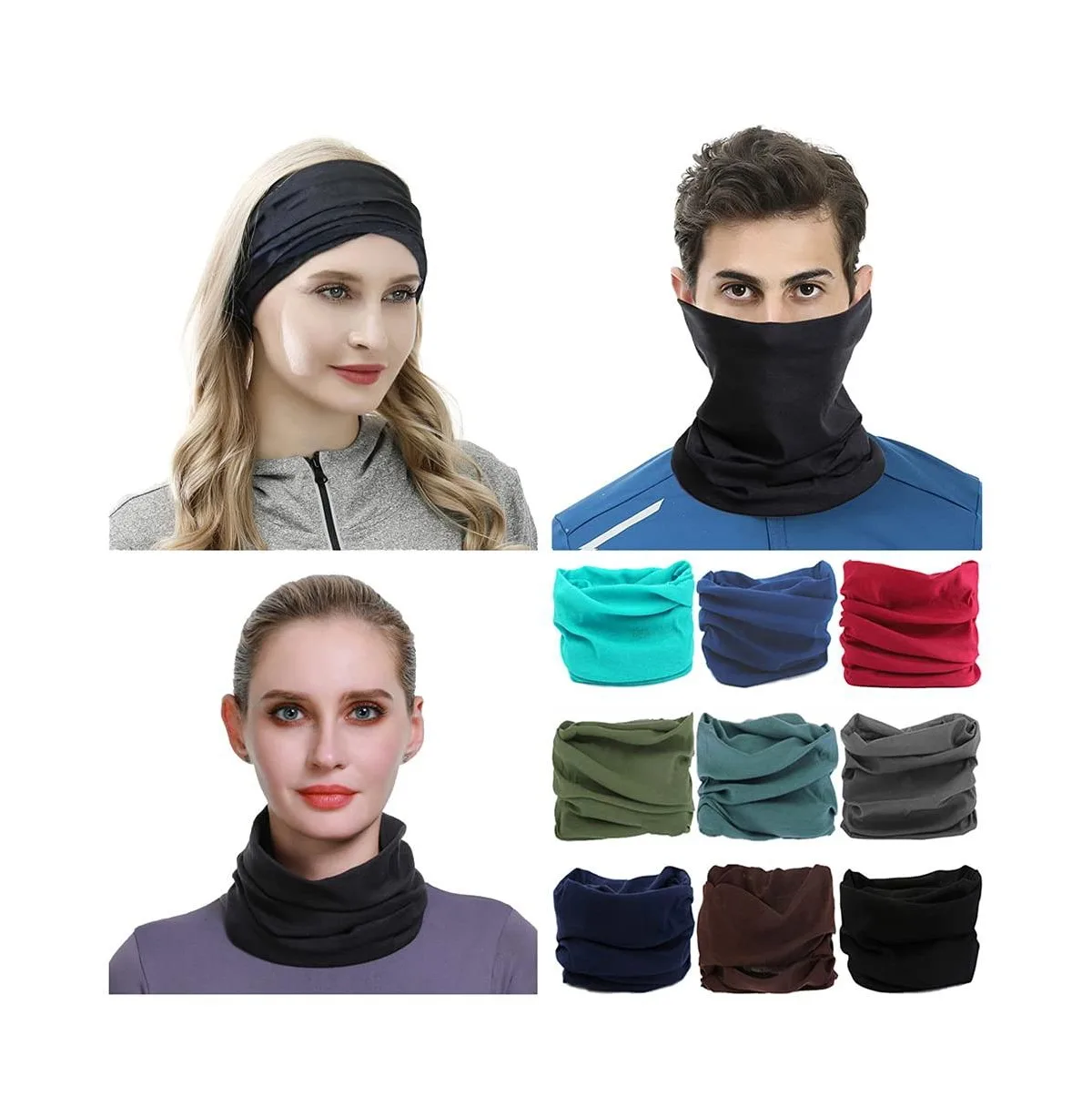 Polyester Neck Gaiter Headband Face Mask Magic Scarf Bandana by Sportneer