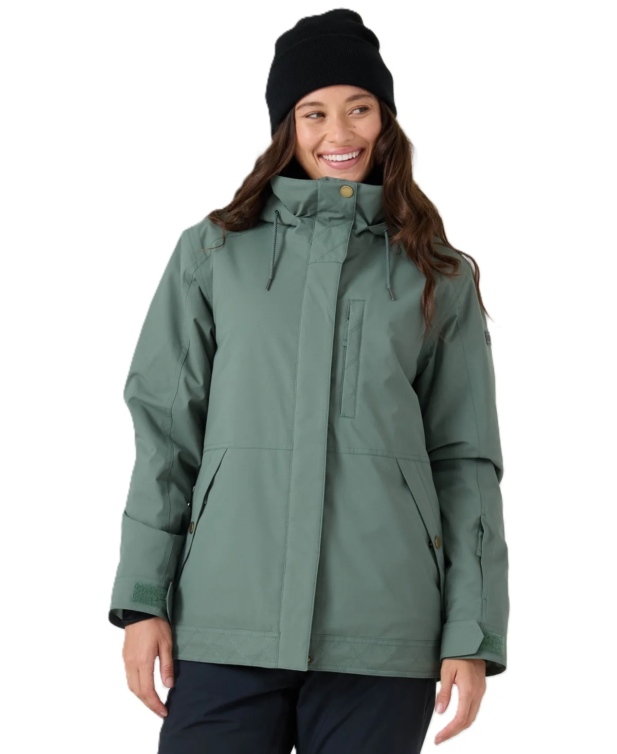 Billie Hooded Zip-Up Mid-Length Jacket by Roxy