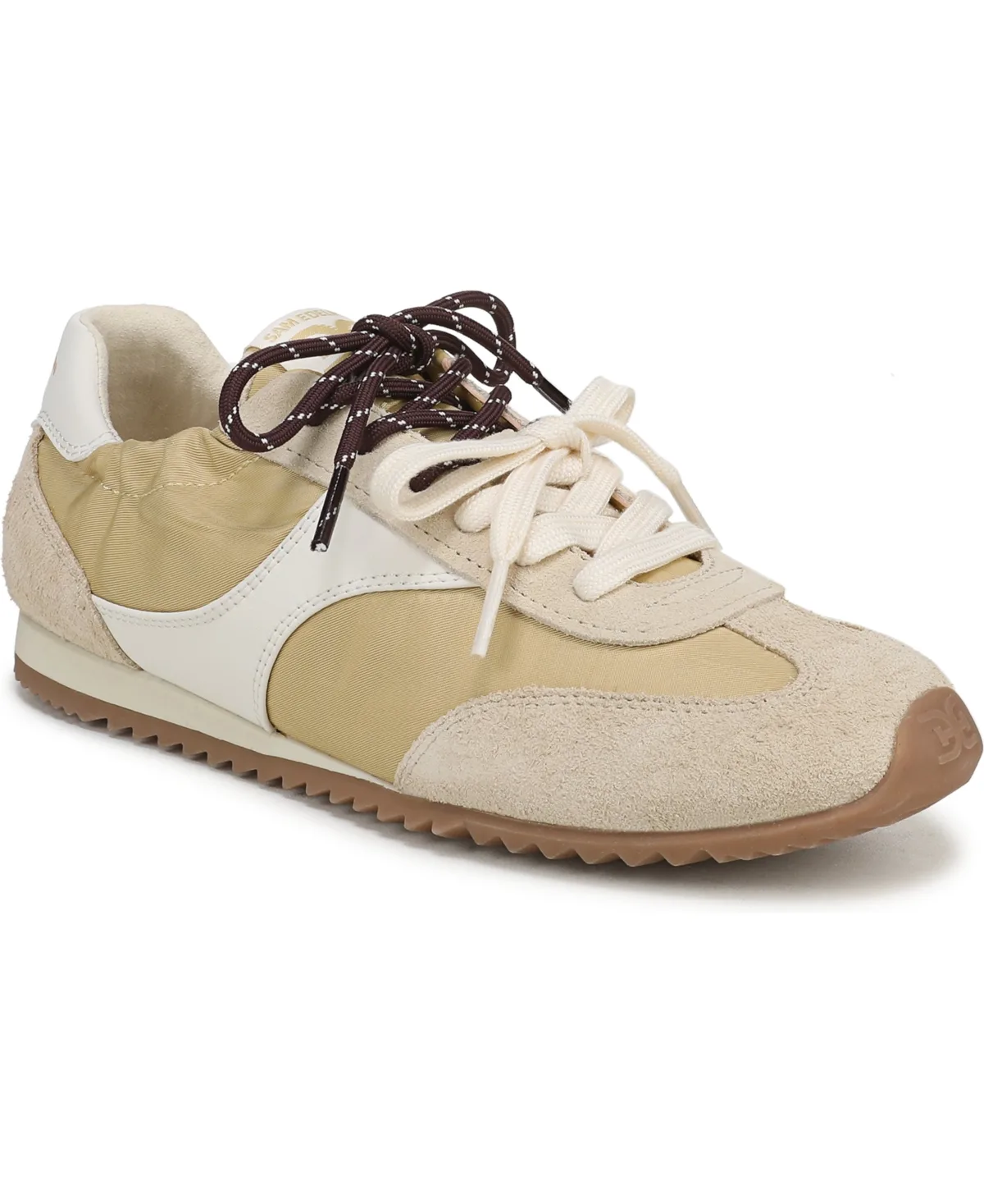 Ivanna Lace-Up Sneakers - Dusty Yellow - Nylon/Suede