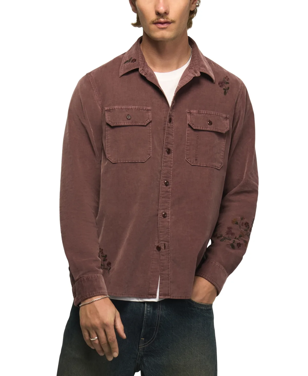 Embroidered Corduroy Workshirt by Lucky Brand