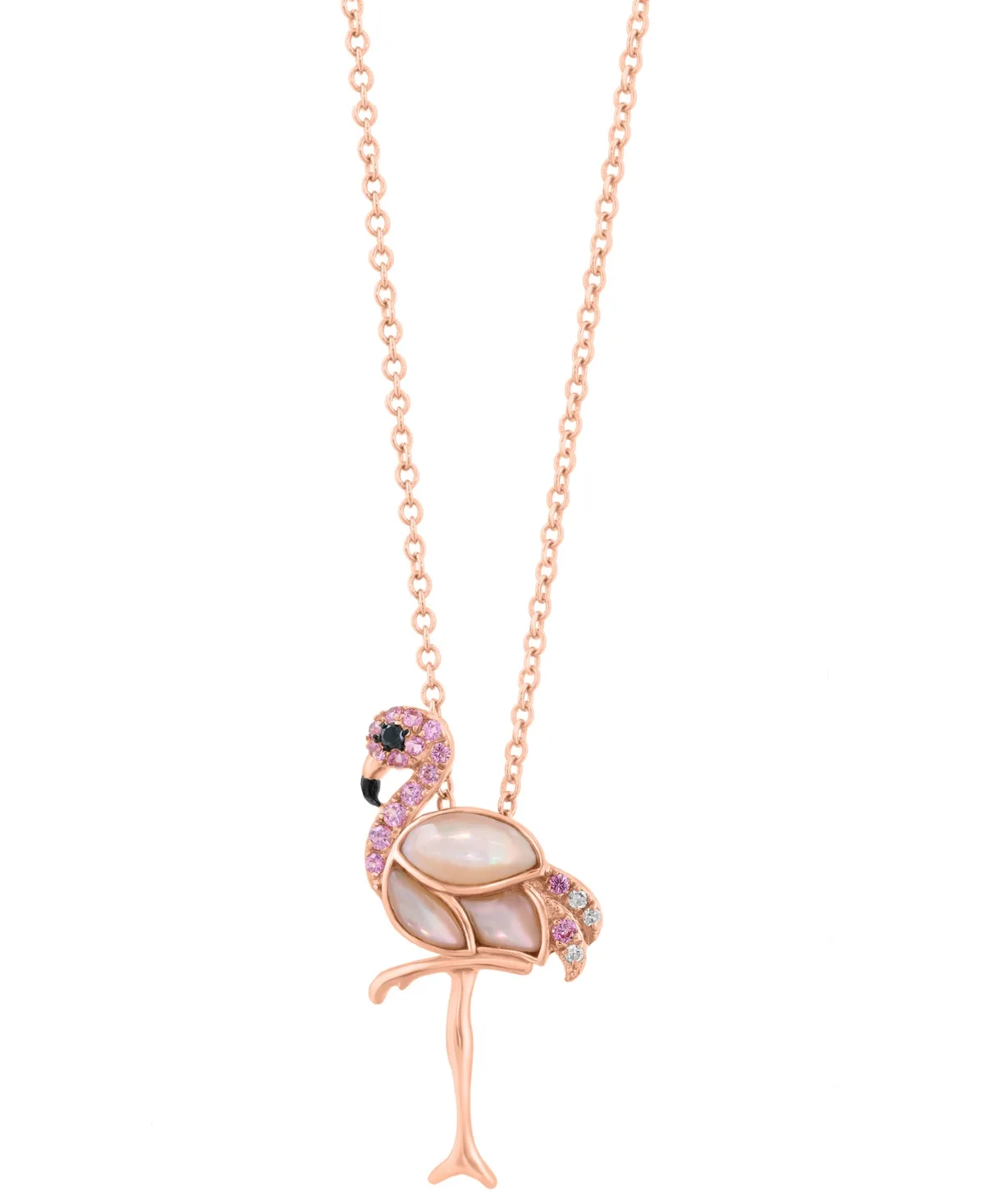 Imitation Pearl and Diamond Accent 18" Pendant Necklace (1/10 ct. t.w.) in 14k Rose Gold by Effy Collection