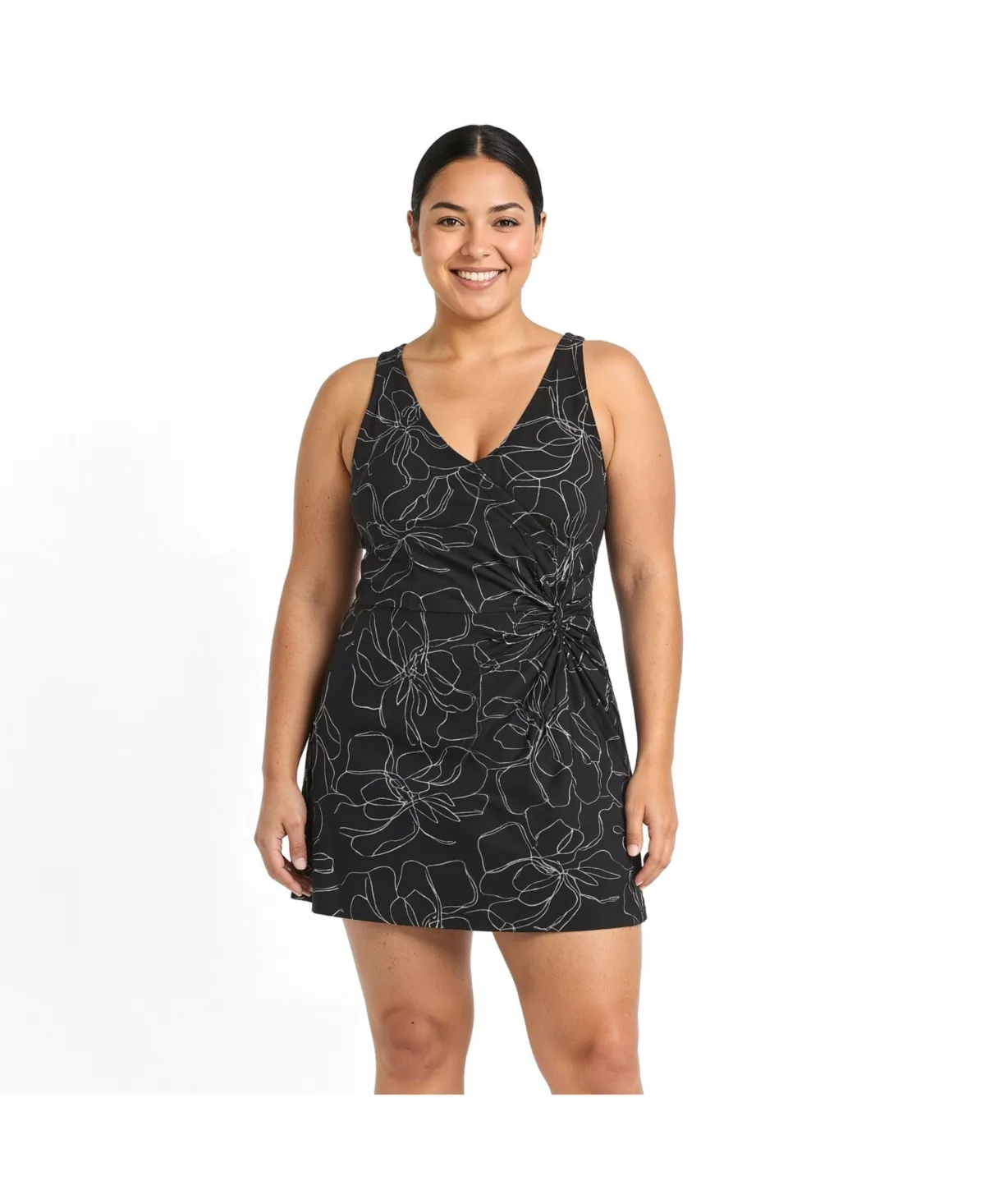 Alana Wrap-Style Swim Dress with Hidden Bottoms and Adjustable Straps by Calypsa