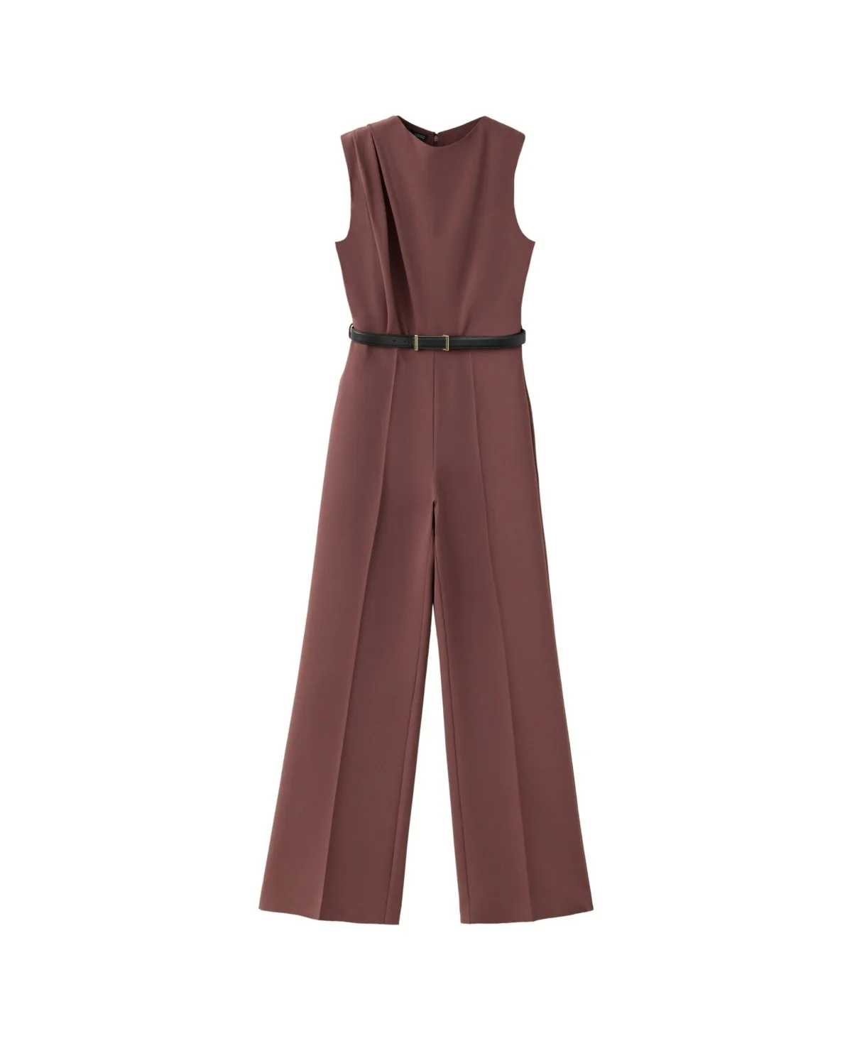 Wide-Leg Belted Sleeveless Jumpsuit by Mango
