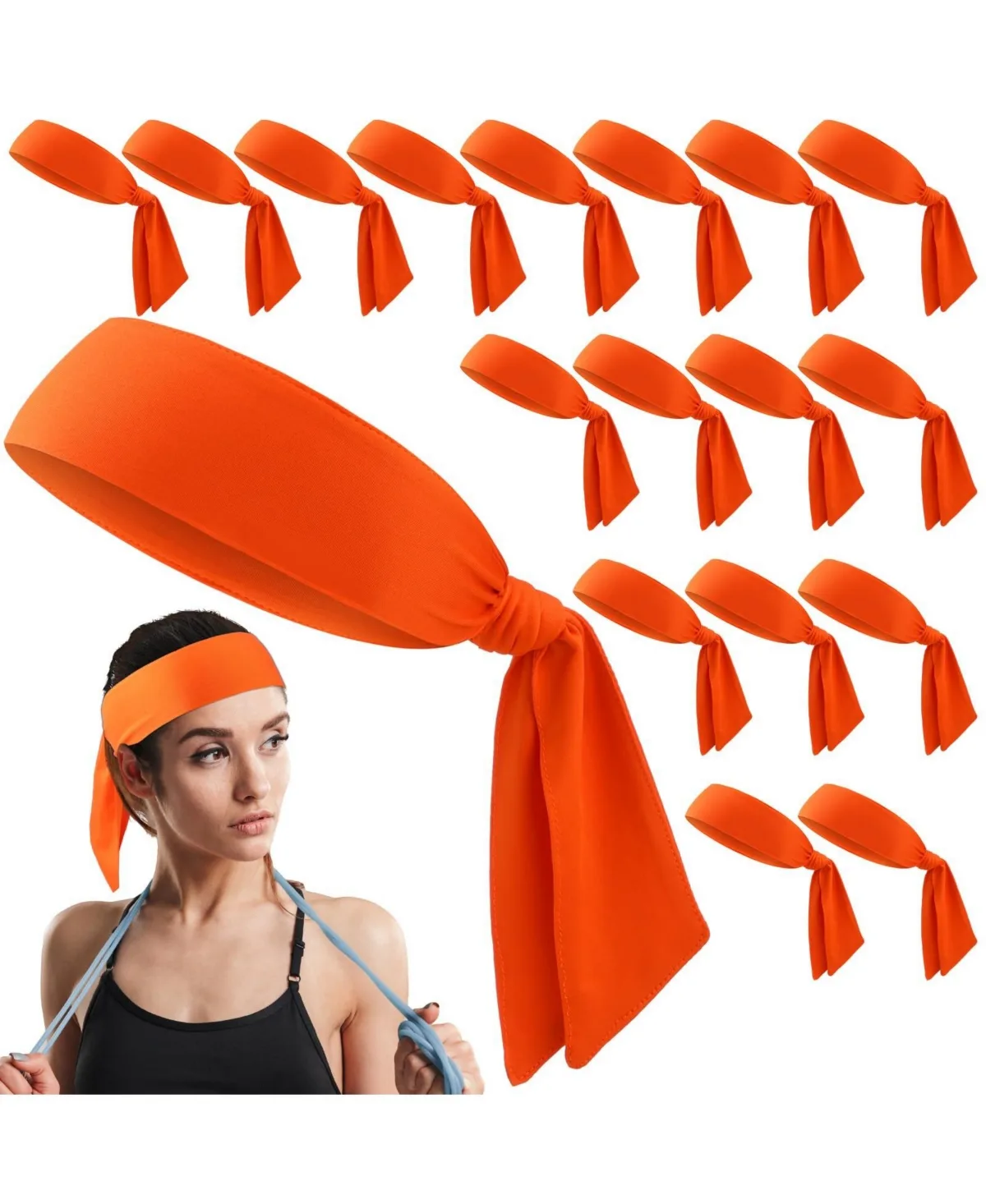 18 Pack Tie Headbands Sports Sweatbands by Sportneer