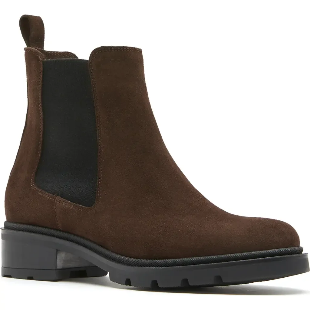 Salma City Dry™ Waterproof Chelsea Boot in Brunette Suede