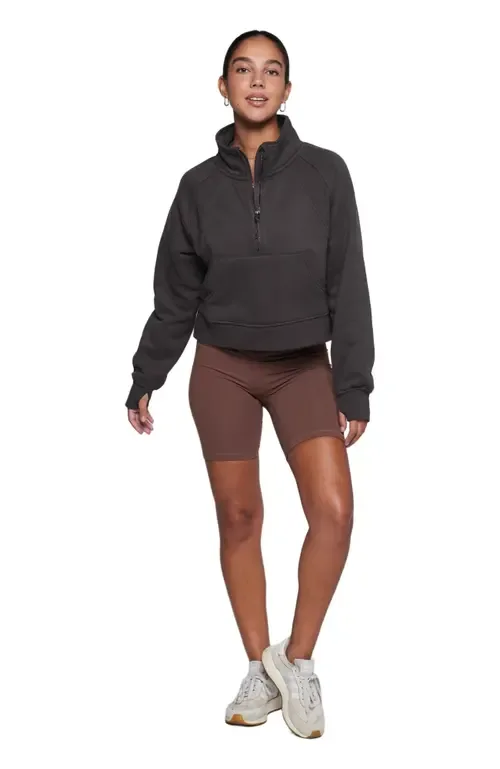 Effortless Fleece Crop Half Zip Sweatshirt by Rebody Active