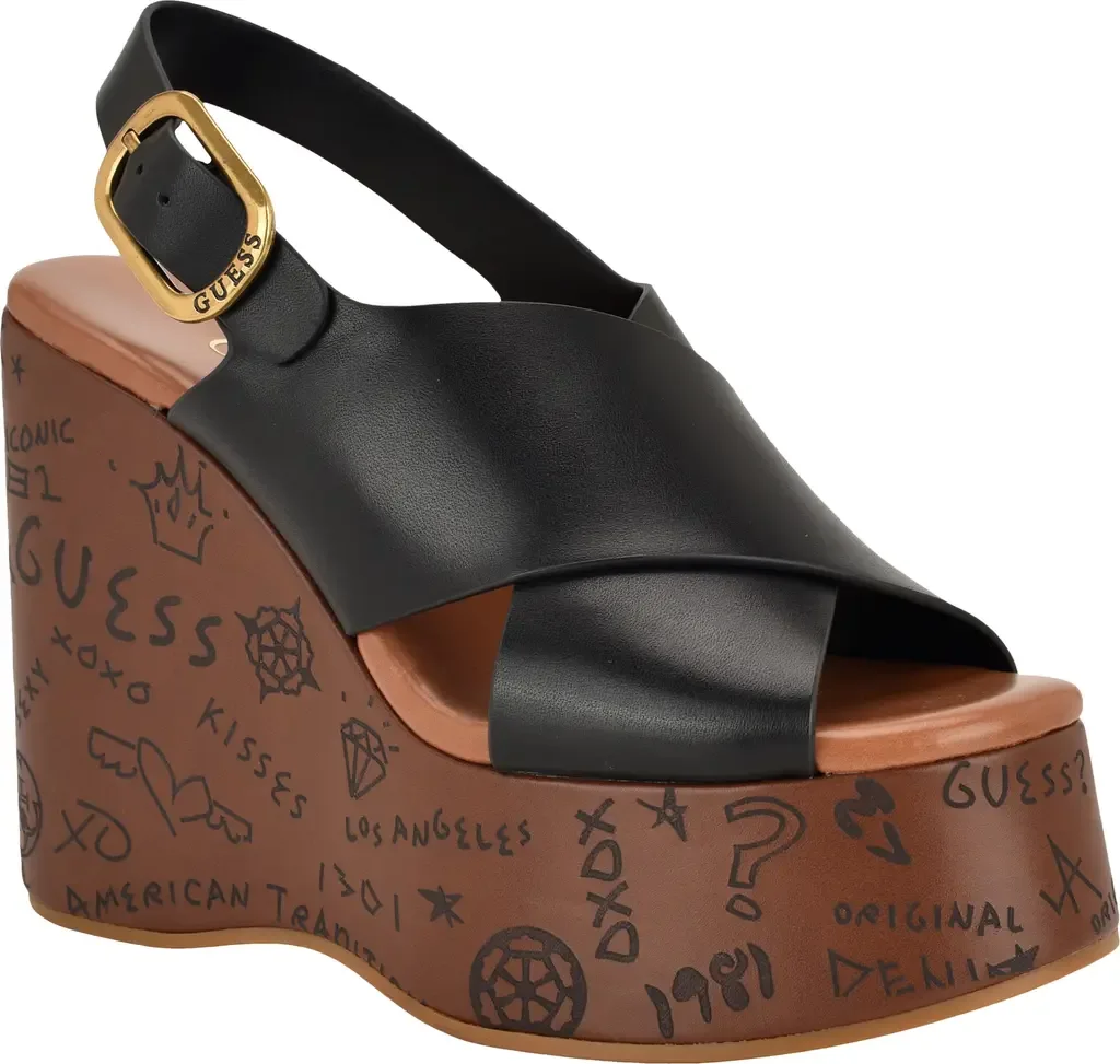Yarisel Platform Wedge Sandal by GUESS