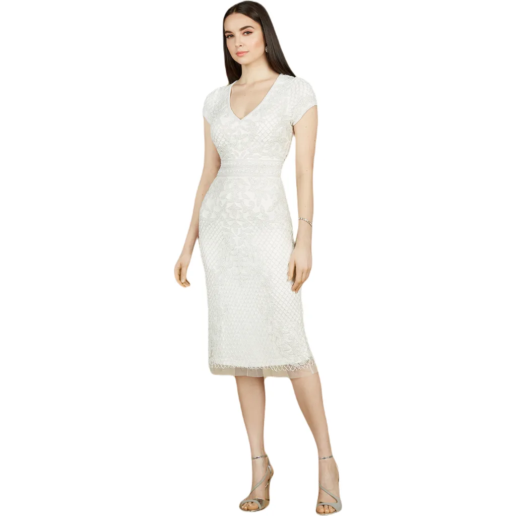 Cap Sleeve Midi Bridal Gown by LARA New York