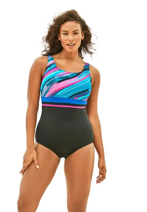 Empire Waist Swimsuit with Molded Bra by Swim 365