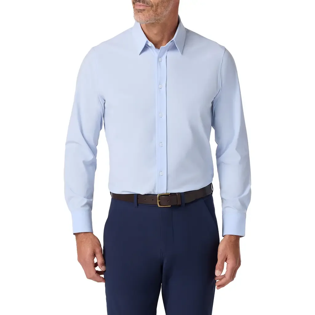 Leeward Trim Fit Solid Performance Button-Up Shirt by Mizzen+Main