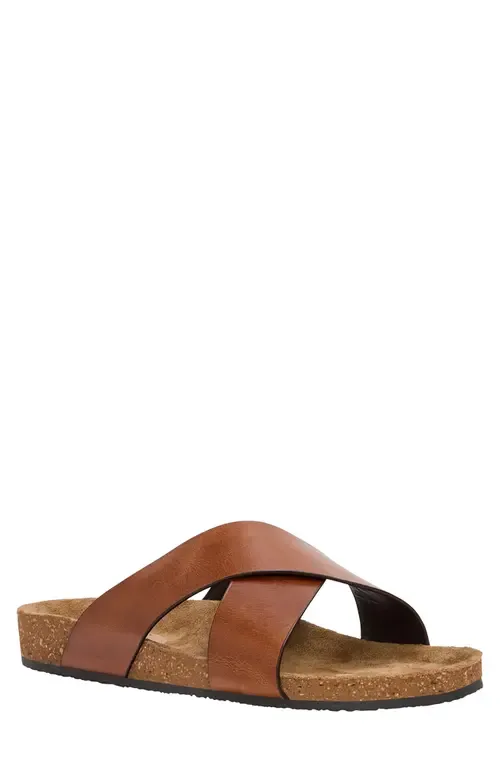 Max Slide Sandal in Cognac Leather