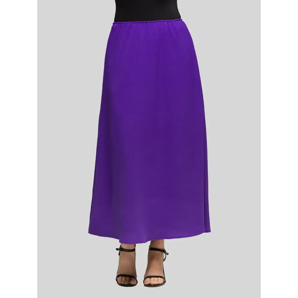 Elastic Waist A-Line Maxi Skirt by 24seven Comfort Apparel