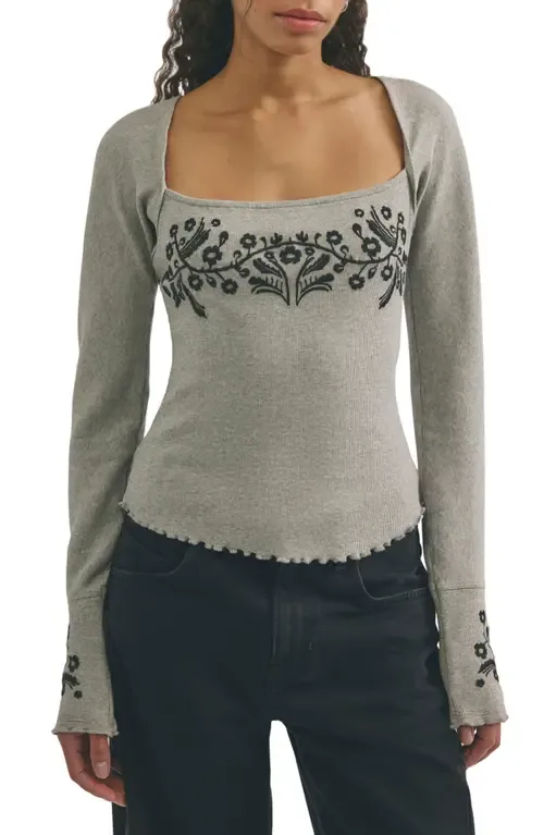 Olivia Embroidered Long Sleeve Tee by Free People