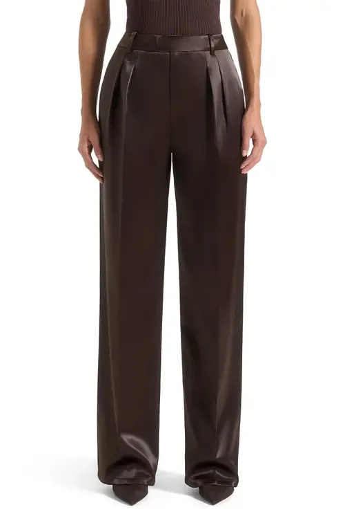 Julie Satin Tailored Twin Pleat Trousers by Manière De Voir