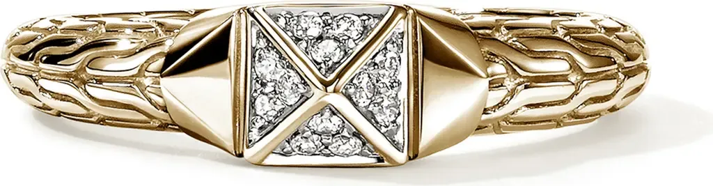 Icon Stud Ring with Pavé Diamonds by John Hardy
