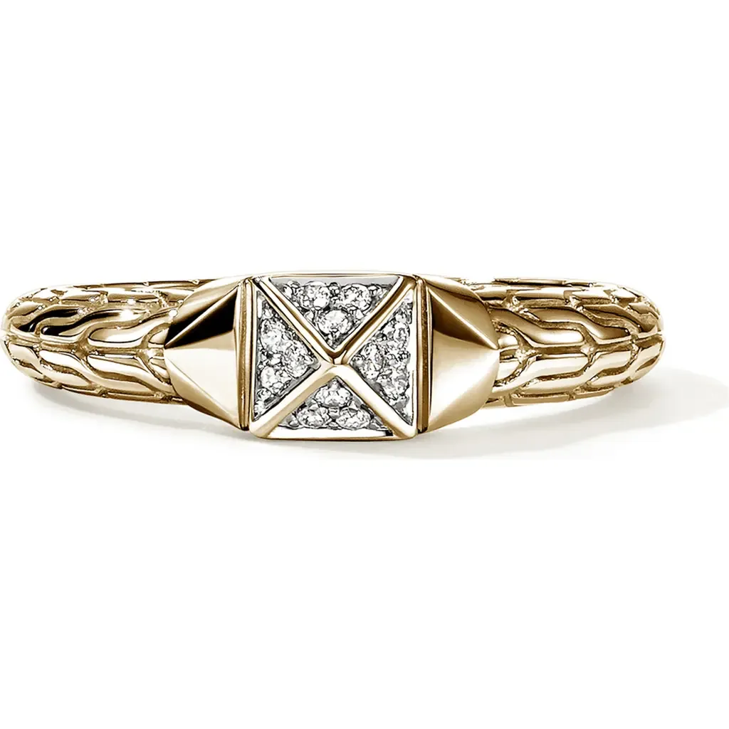 Icon Stud Ring with Pavé Diamonds by John Hardy