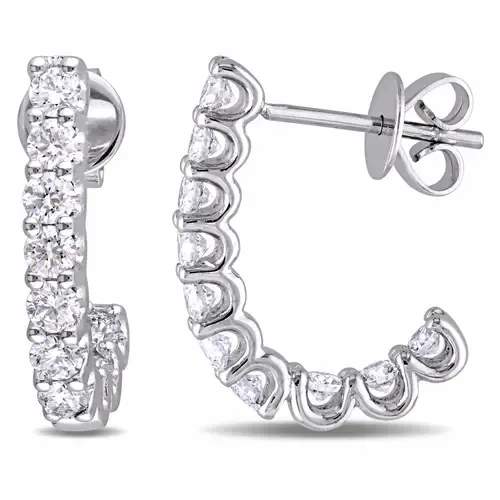 1 ct tw Diamond Semi-Hoop Earrings 14k by Julianna B.