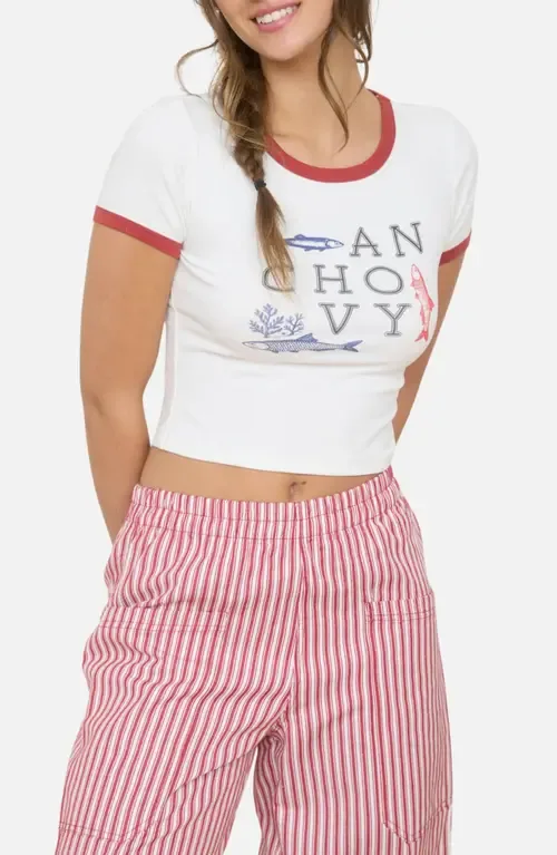 Graphic Crop Ringer T-Shirt by J.O.A.