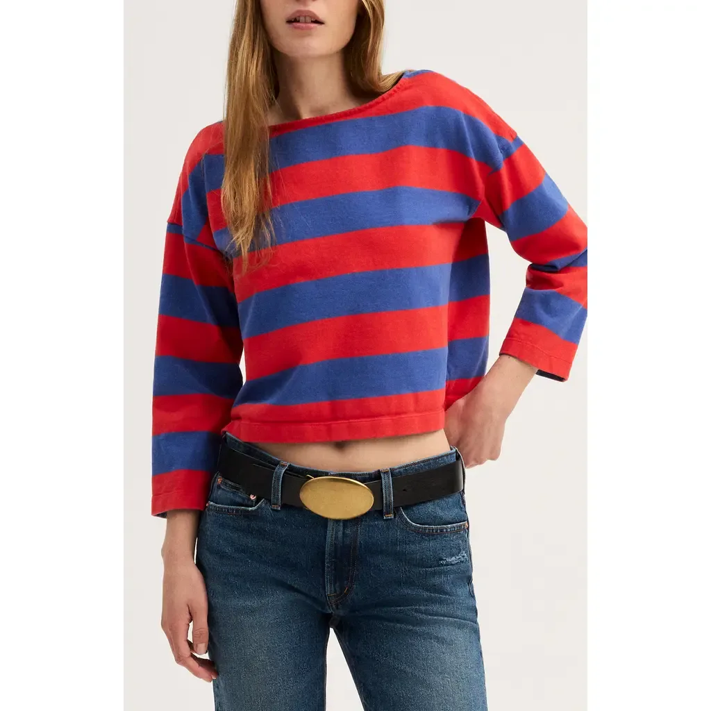 The Rugby Club Cotton Boat Neck Long Sleeve T-Shirt by Madewell