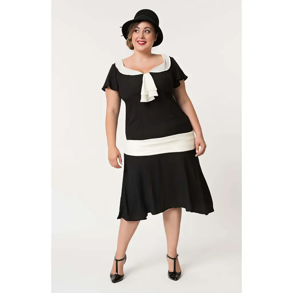 1920s Wilshire Flapper Day Dress by Unique Vintage