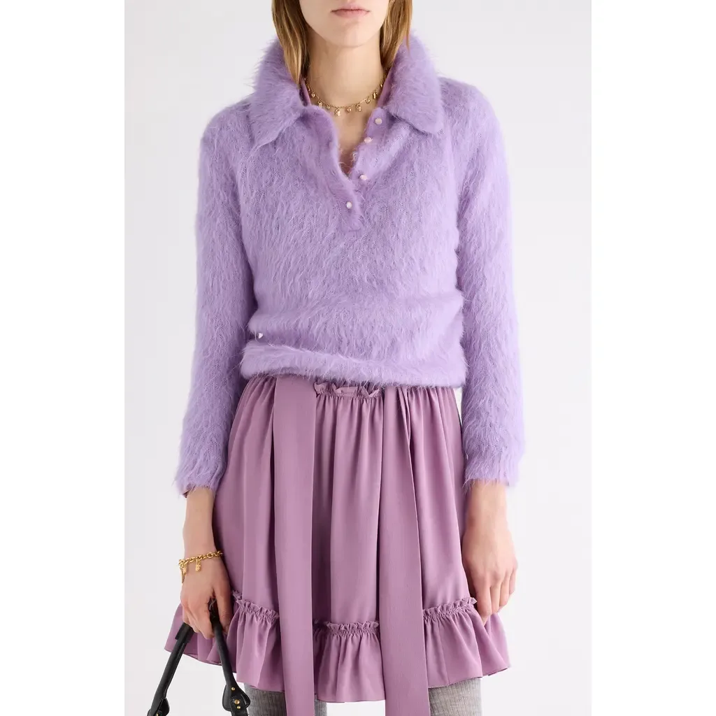 Brushed Alpaca Blend Polo Sweater by Chloé