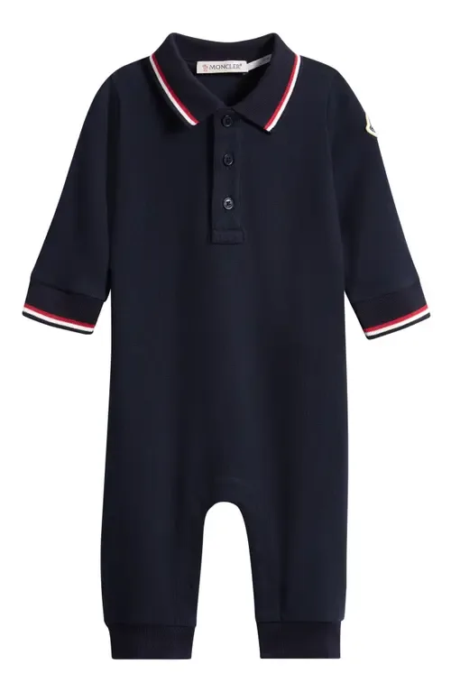 Stretch Cotton Piqué Polo Romper by Moncler