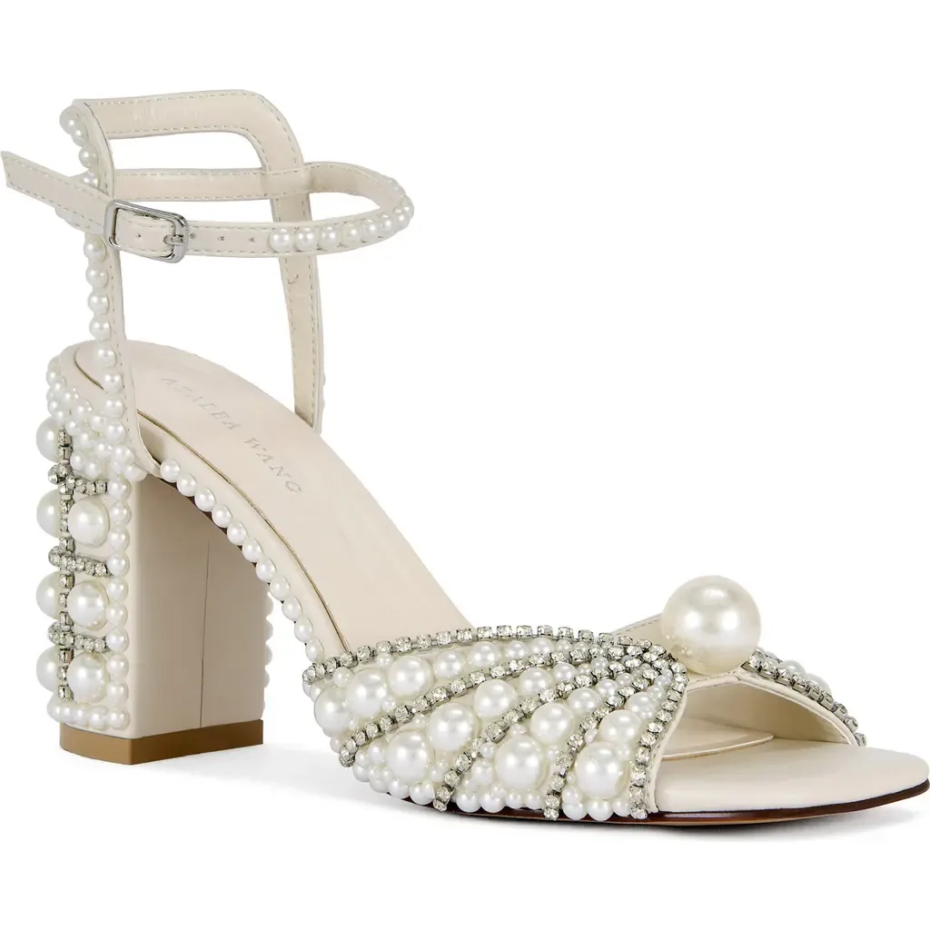 Esteva Crystal Studded Ankle Strap Sandal by AZALEA WANG
