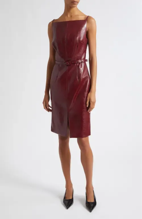 Zivana Bateau Faux Leather Dress by Toccin