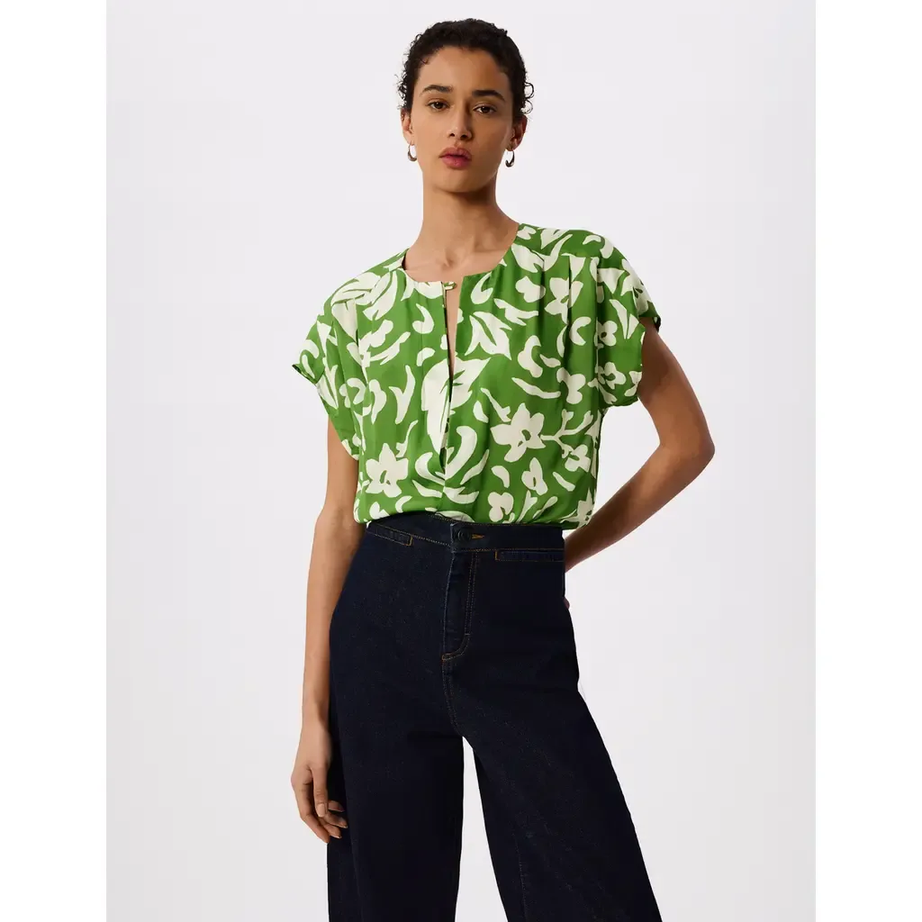 Floral Keyhole Blouse