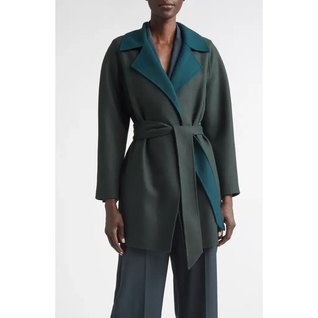 Wool & Cashmere Double Face Twill Coat by ST. JOHN