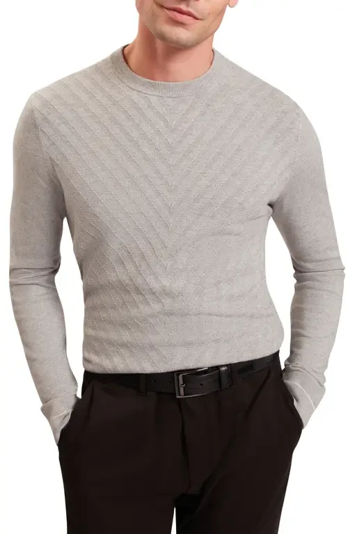 Corbin Chevron Texture Cotton & Wool Crewneck Sweater by Ted Baker