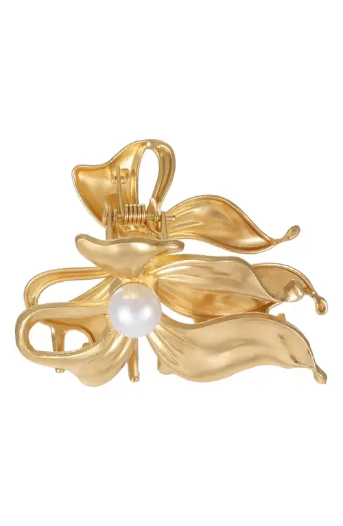 Faux Pearl Bow Claw Clip by Ettika