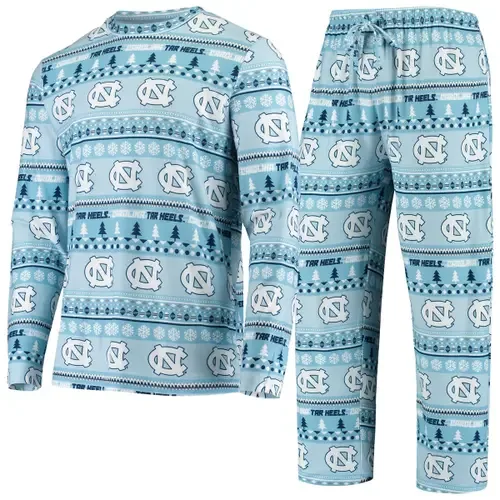 Concepts Sport Carolina Blue North Carolina Tar Heels Ugly Sweater Knit Long Sleeve Top and Pant Set by CONCEPTS SPORT