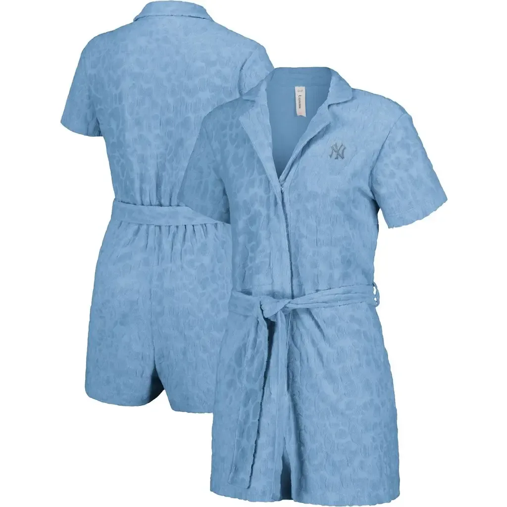 Lusso Blue New York Yankees Trixie Cheetah Romper by LUSSO