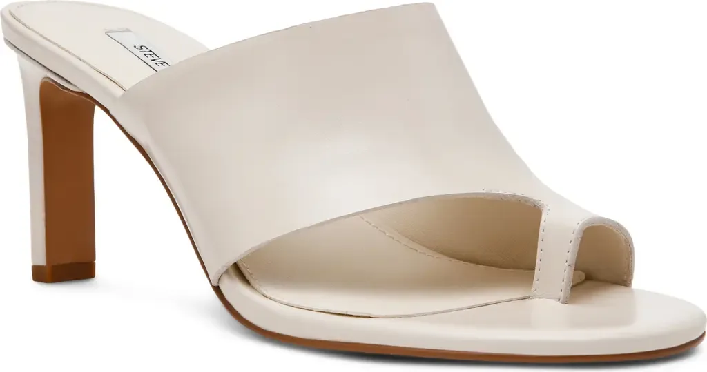 Valentin Slide Sandal in Bone Leather by Steve Madden