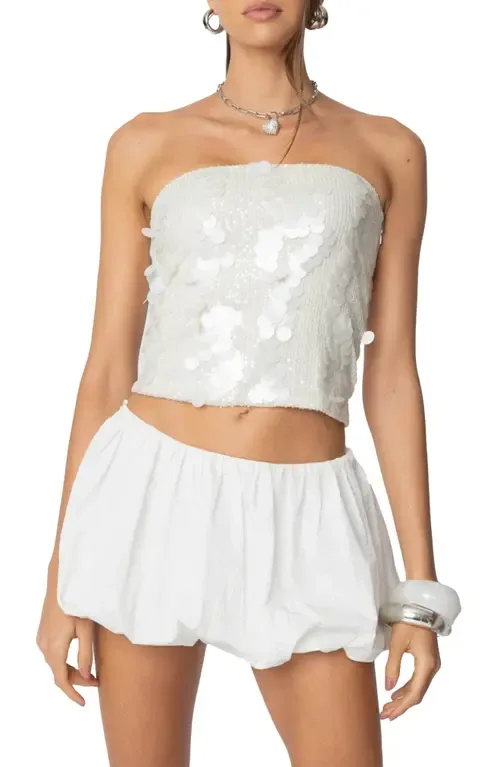 Samara Strapless Sequin Top by EDIKTED