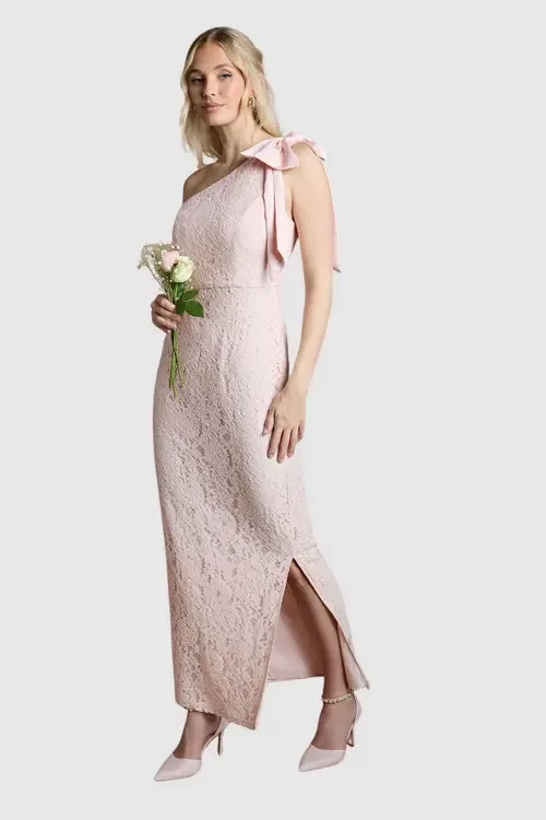 One Shoulder Lace Maxi Dress by Coast