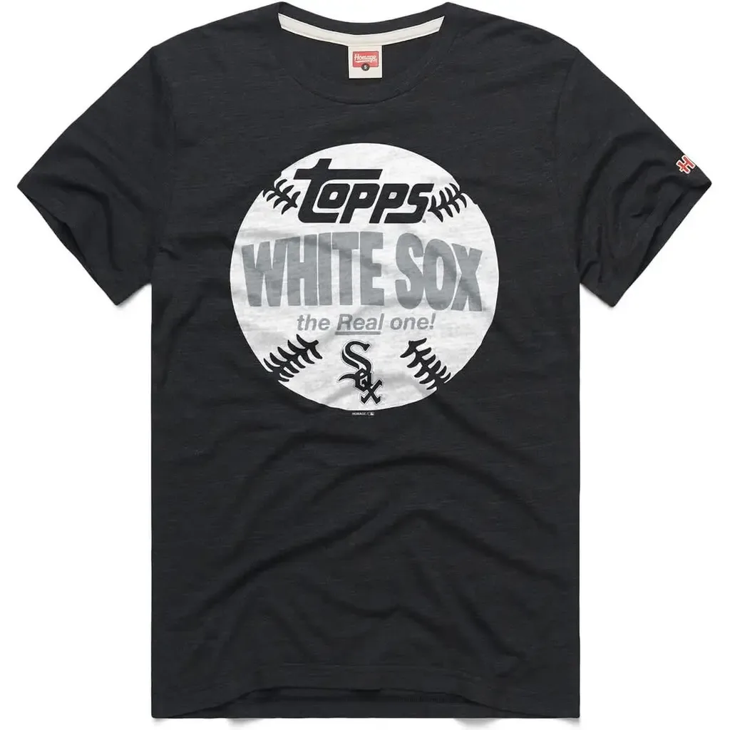 Homage Chicago White Sox MLB x Topps Baseball the Real One Tri-Blend T-Shirt by Homage